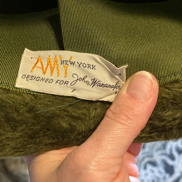 60’s Amy New York Vintage Forest Green Fuzzy Alpine Fedora Women’s Hat - Picture 8 of 9